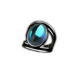 bague Pierre de Lune "Royale" plaqué argent, cadeau femme homme