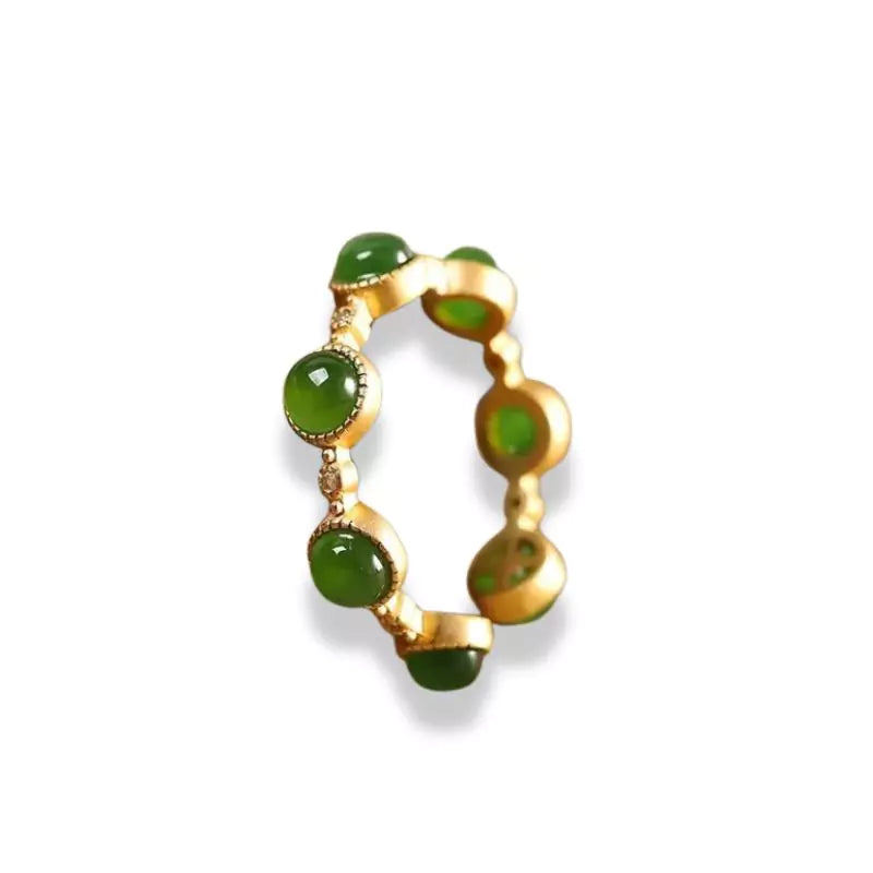 bague pierre jade "tralala" en plaqué or, cadeau de lithothérapie pour femme et adolescente