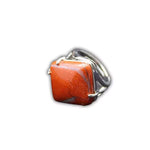 Bague Pierre Jaspe Rouge "Carré" - Vignette | Lithothérapie Naturelle