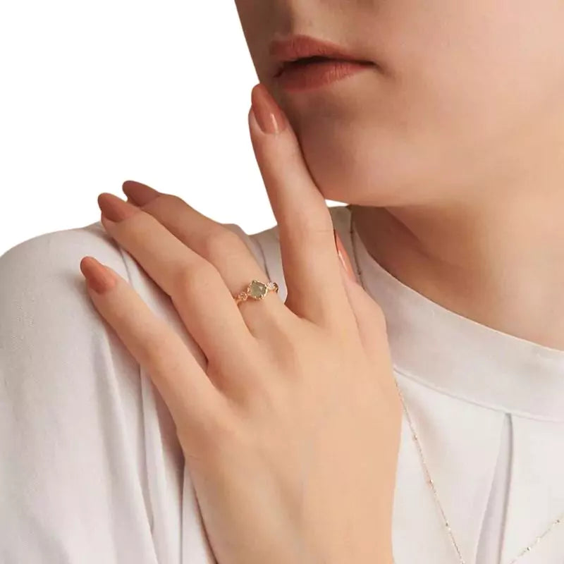 bague pierre labradorite et amazonite, cadeau lithothérapie pour femme et adolescente