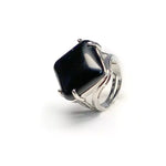 Bague Pierre Onyx "Carré" - Vignette | Lithothérapie Naturelle