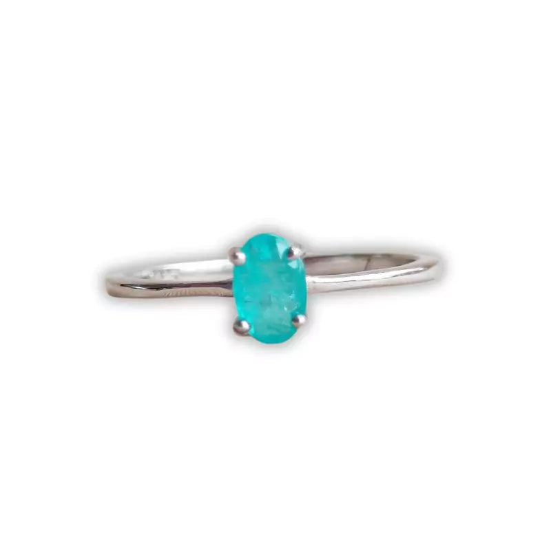 bague pierre tourmaline verte "lumière" argent 925, cadeau de lithothérapie pour femme et fiançailles