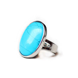 Bague Pierre turquoise "ovale", cadeau lithothérapie homme et femme