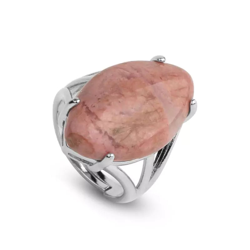 bague Rhodocrosite "Marquise", cadeau lithothérapie femme ou  homme 