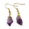 boucles d'Oreilles Améthyste Plaqué or, cadeau lithothérapie femme