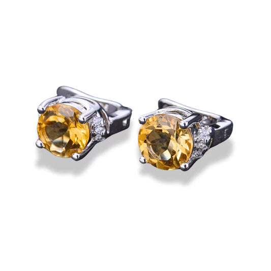 boucles d'oreilles citrine argent, cadeau lithothérapie femme et adolescente