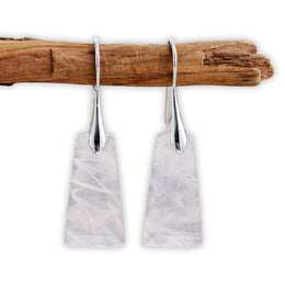  boucles d'Oreilles cristal de roche "Bohème" argent