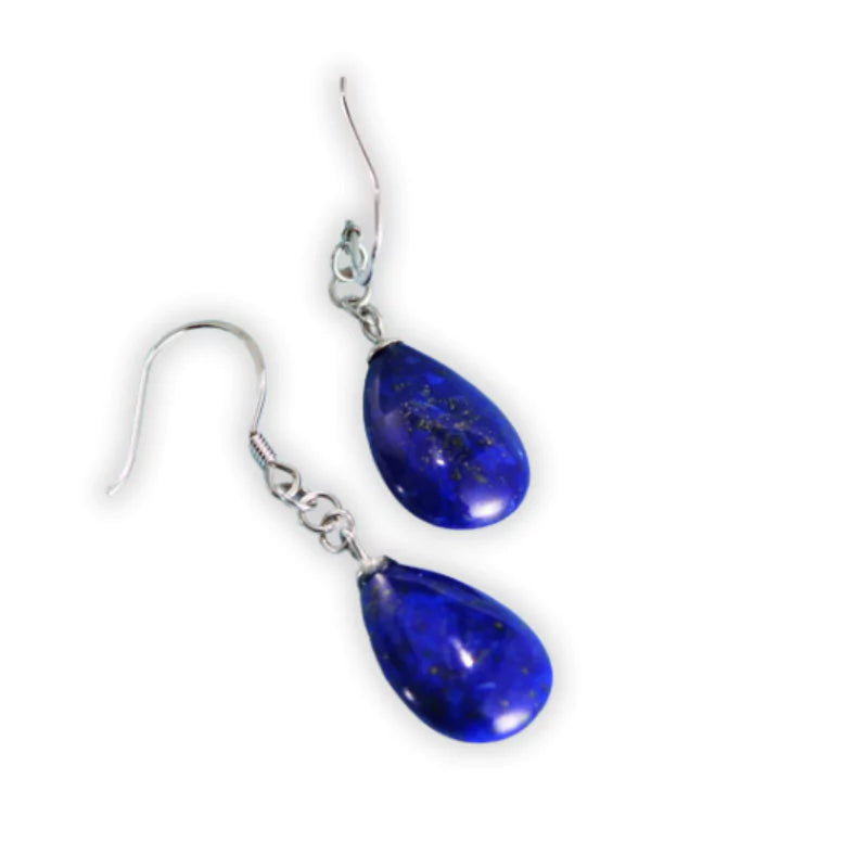 boucles d'oreilles Goutte de Lapis-Lazuli en argent, cadeau lithothérapie femme et ados