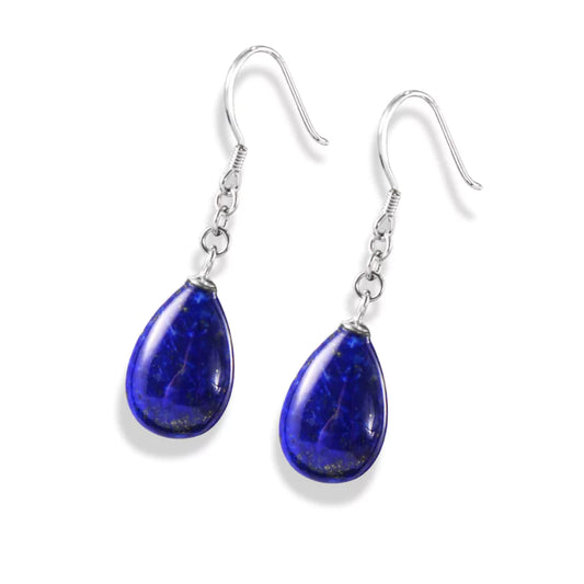 boucles d'oreilles Goutte de Lapis-Lazuli en argent, cadeau lithothérapie femme et adolescente