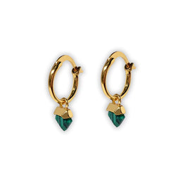 boucles d'oreilles malachite triangulaire, cadeau lithothérapie femme et adolescente