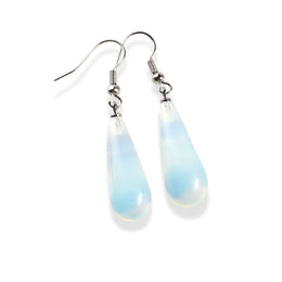 boucles d'Oreilles opale goutte, cadeau lithothérapie femme