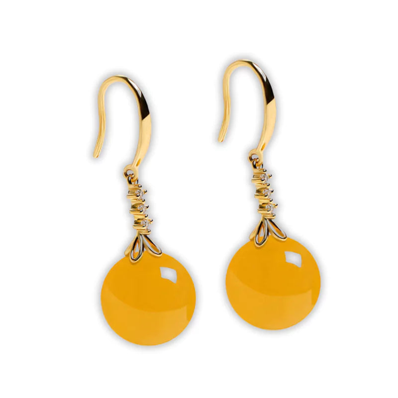 boucles d'oreilles pierre opale jaune or cadeau lithothérapie femme et ados