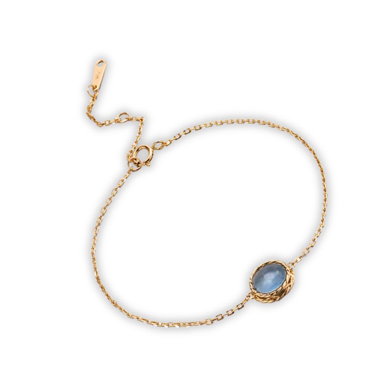 bracelet Aigue-marine Or, cadeau lithothérapie femme