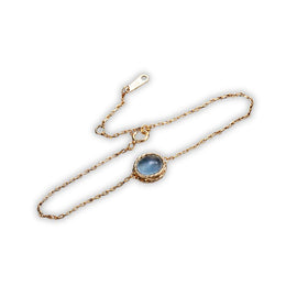 bracelet Aigue-marine plaqué Or, cadeau lithothérapie femme ,adolescente pour fêtes