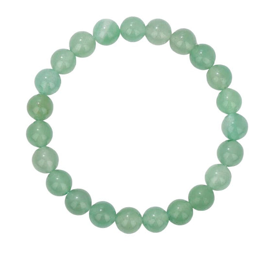 Bracelet Aventurine Boules 8 mm -19 cm, cadeau homme ou femme