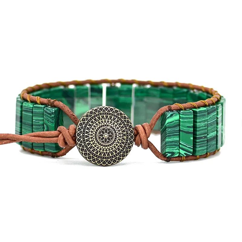 bracelet "Bohème" Malachite, cadeau de lithothérapie homme femme et ados pour fêtes