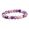 bracelet boules lépidolite 8 mm, cadeau lithothérapie femme et homme 