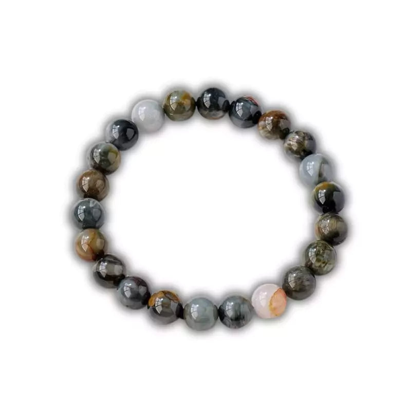 bracelet boules oeil d'aigle 8 mm, cadeau lithothérapie femme, homme et ados