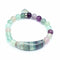 bracelet Cœur et Perles Fluorite - 18 cm, cadeau femme ou homme