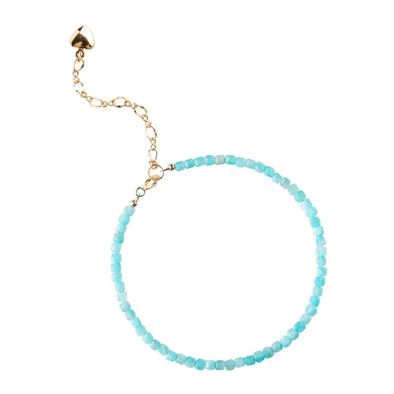 Bracelet "Délicatesse" Perles d'Amazonite 2 mm - 14 cm, cadeau pour femme