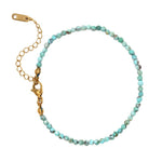Bracelet "Délicatesse" Perles Turquoise  Or - 20 cm - Vignette | Lithothérapie Naturelle