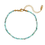 Bracelet "Délicatesse" Perles Turquoise  Or - 20 cm - Vignette | Lithothérapie Naturelle