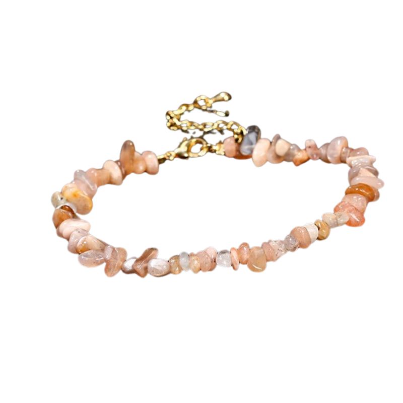 bracelet "Effet" Pierre de Soleil Ajustable avec chaîne, cadeau
