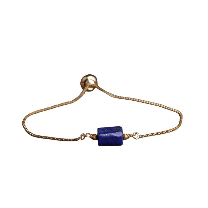 bracelet fin "Exquis" Lapis-Lazuli ajustable, cadeau pour femme et homme