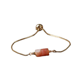 Bracelet fin "Exquis" en pierre naturelle Cornaline ajustable, cadeau femme 