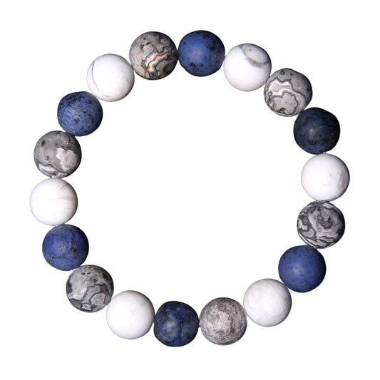 bracelet Galaxie et Système solaire Perles 10 mm extensible, cadeau homme et femme