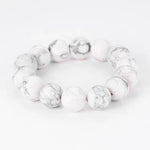 Bracelet Howlite Boules 14 mm - 19 cm - Vignette | Lithothérapie Naturelle