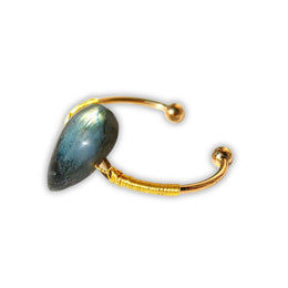 bracelet Labradorite Goutte d'eau Tressé or, cadeau femme