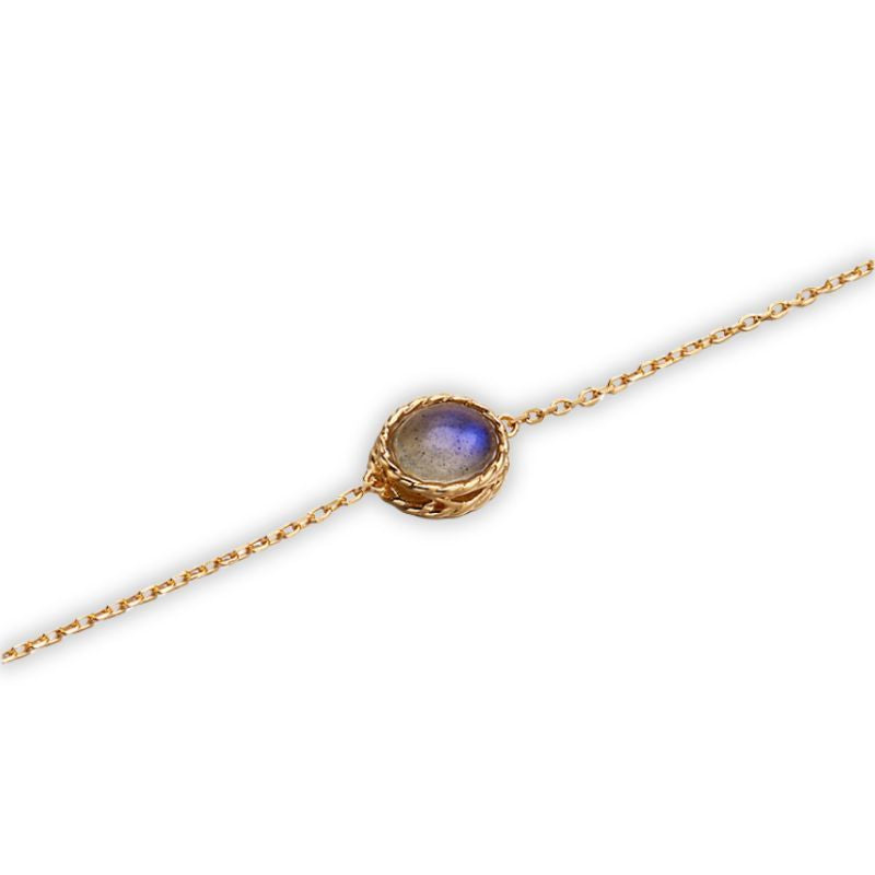 Bracelet labradorite or, cadeau lithothérapie femme et ados pour les fêtes