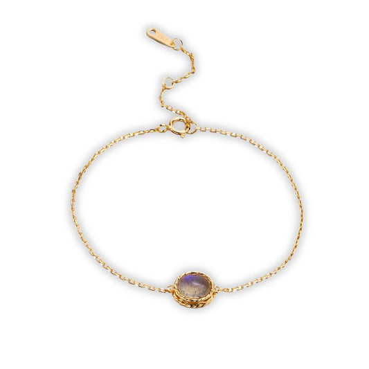 Bracelet labradorite or, cadeau lithothérapie femme 