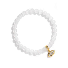 Bracelet "Lumière" Perles piettes naturelles de Sélenite, cadeau femme et ados
