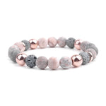 Bracelet "ouate" Pierre de Lave et Agate - 18 cm - Vignette | Lithothérapie Naturelle