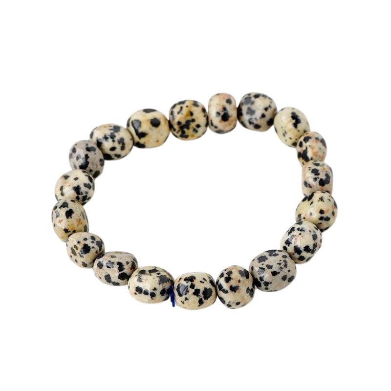 Bracelet "Pépites Sauvages" en pierres de Jaspe dalmatien, cadeau homme ou femme pour fêtes