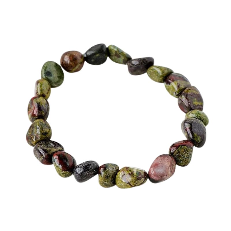 Bracelet "Pépites Sauvages" en pierres de Jaspe Sang de Dragon, cadeau homme, femme pour fêtes