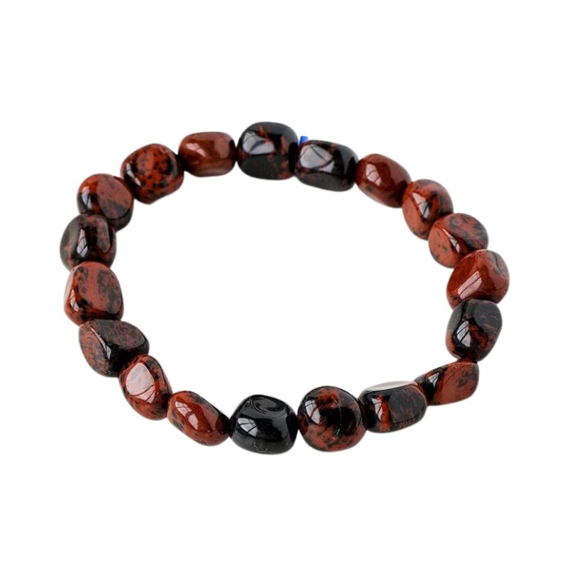 Bracelet "pépites sauvages" en  pierres obsidienne, cadeau homme, femme pour fêtes