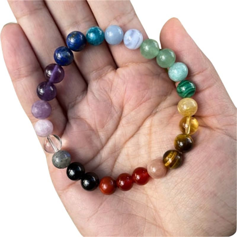 Bracelet perles 7 Chakras "Energy", cadeau de lithothérapie homme, femme et ados