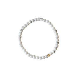 bracelet Perles Howlite 4 mm -18 cm, cadeau femme ou homme
