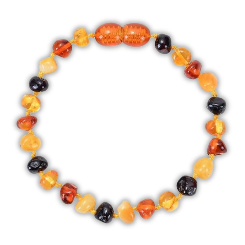 bracelet Pierre Ambre Multicolore, cadeau homme ou femme lithothérapie et fêtes