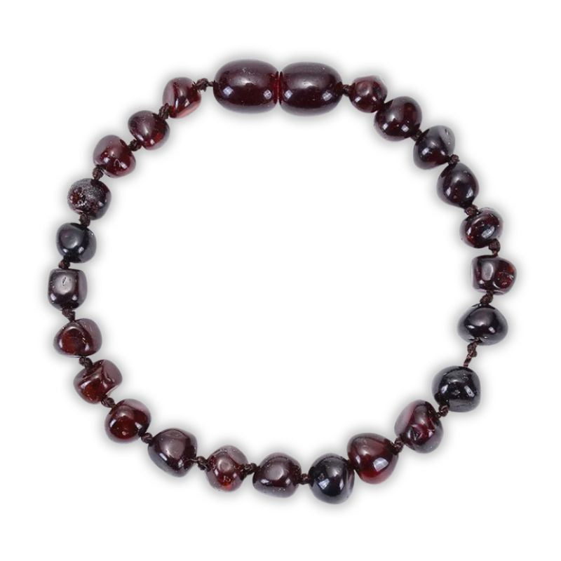 bracelet Pierre Ambre rouge 8 mm, cadeau homme et femme pour fêtes