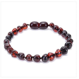 bracelet Pierre Ambre rouge 8 mm, cadeau homme et femme