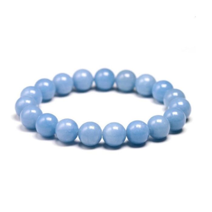 bracelet Pierre Calcédoine 10 mm, cadeau femme ou homme 