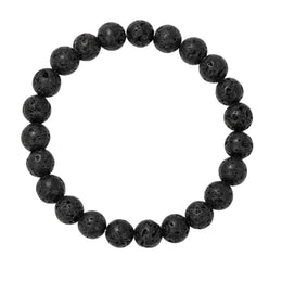 Bracelet Pierre de Lave Boules 8 mm - 19 cm, cadeau femme ou homme