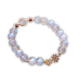 bracelet Pierre de lune et Étoiles, cadeau femme