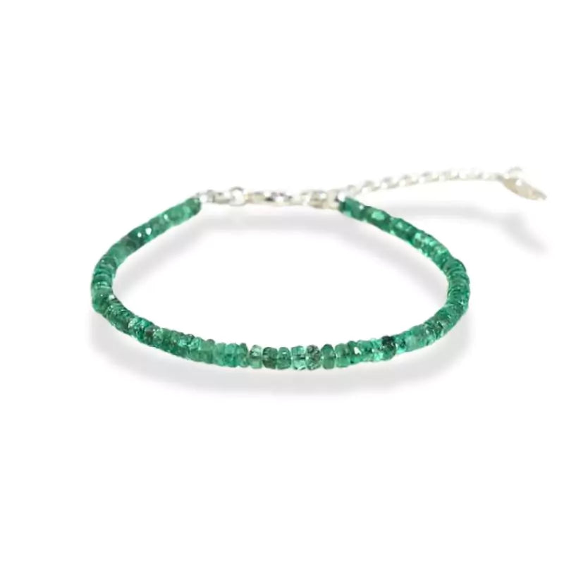 Bracelet pierres émeraude "allure", cadeau de lithothérapie pour homme et femme