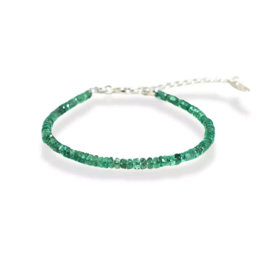 Bracelet pierres émeraude "allure", cadeau de lithothérapie pour homme et femme