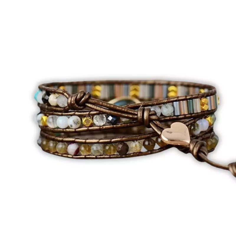 bracelet pierres labradorite "nomade", cadeau de lithothérapie pour homme, femme et adolescent